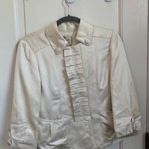 Adorable Nanette Lepore White Satin Jacket Size 4